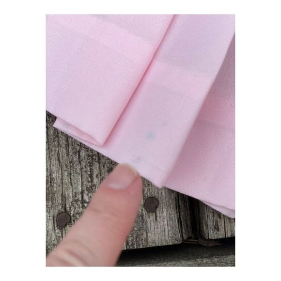 1950s Goosey Gander Pink Party Dress White Floral Embroidery Peter Pan Collar - Picture 12 of 16